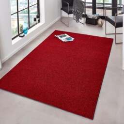 Rackhams Modern Plain Velour Red Rug - 80X150 cm - thumbnail 4