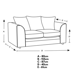 Rackhams Dylan Chenille 3+2 Seater Fabric Sofa in Aubergine - 3 Seater & 2 Seater Set - thumbnail 4