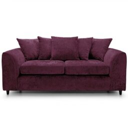 Rackhams Dylan Chenille 3+2 Seater Fabric Sofa in Aubergine - 3 Seater & 2 Seater Set - thumbnail 2