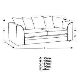 Rackhams Dylan Chenille 3+2 Seater Fabric Sofa in Aubergine - 3 Seater & 2 Seater Set - thumbnail 5