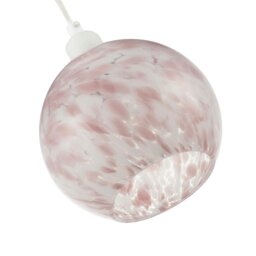 Rackhams Modern Pink and White Snowflake 20cm Glass Pendant Ceiling Lamp Shade - thumbnail 4