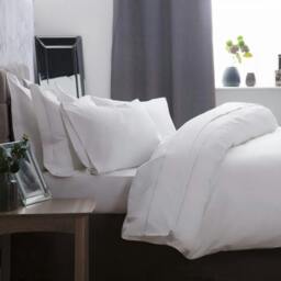 Rackhams 1000 Thread Count Egyptian Cotton Duvet Cover - White - Emperor - White - 100% Egyptian Cotton - thumbnail 1