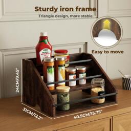 Rackhams Counter Top Wine Rack Storage Liquor Bottle Display Shelf Wooden Holders - thumbnail 5