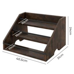 Rackhams Counter Top Wine Rack Storage Liquor Bottle Display Shelf Wooden Holders - thumbnail 3