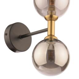 Rackhams Loxley 2 Light Black & Gold Wall Light - thumbnail 6