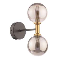 Rackhams Loxley 2 Light Black & Gold Wall Light - thumbnail 4