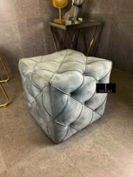 Rackhams Dark Grey Square Cube Deep Buttoned Fabric Coffee Table – ISTOOLS