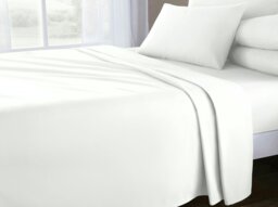 Rackhams 200 Thread Count Percale Cotton Flat Sheet - White - Double - thumbnail 1