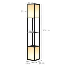 Rackhams Modern Shelf Floor Lamp with Dual Ambient Light, Standing Lamp Living Room, Bedroom, 156cm, Black - thumbnail 3