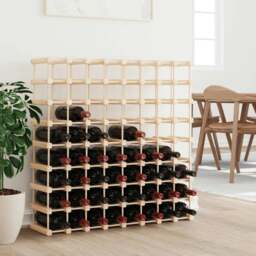 Rackhams Wine Rack for 72 Bottles 90.5x23x90.5 cm Solid Wood Pine - Brown - Solid pine wood with natural finish