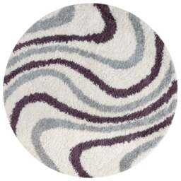 Rackhams Moodi Shaggy Grey/Purple Smokeberry Rug - Ø 120 cm - thumbnail 1