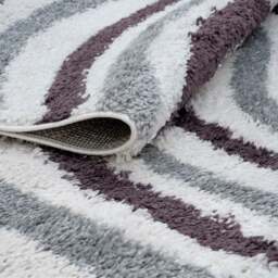 Rackhams Moodi Shaggy Grey/Purple Smokeberry Rug - Ø 120 cm - thumbnail 5