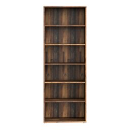 Rackhams Essential Wide 5 Shelf Bookcase in Vintage Oak - Vintage Oak - Wood - 1 - thumbnail 2