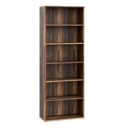 Rackhams Essential Wide 5 Shelf Bookcase in Vintage Oak - Vintage Oak - Wood - 1