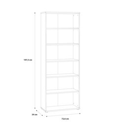 Rackhams Essential Wide 5 Shelf Bookcase in Vintage Oak - Vintage Oak - Wood - 1 - thumbnail 6