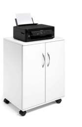Rackhams 2 Door Office Filing Storage Trolley on Wheels - 75cm White - thumbnail 3
