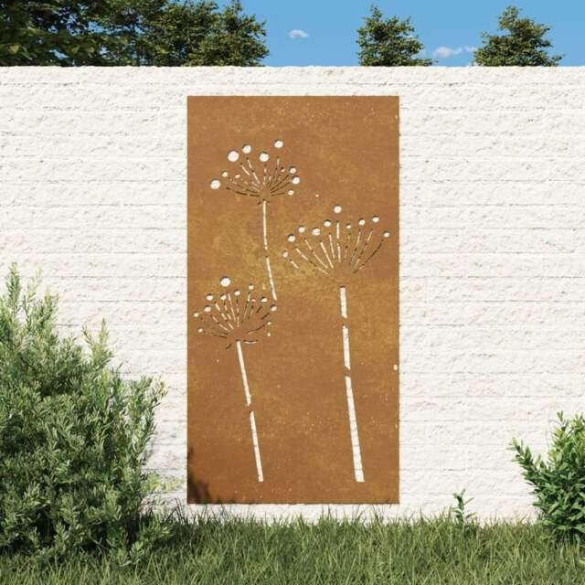 Rackhams Garden Wall Decoration 105x55 cm Corten Steel Flower Design