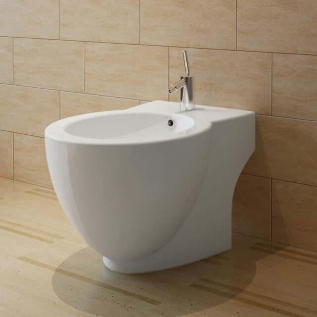 Rackhams Round Bidet Stand White High-quality Ceramic