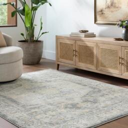 Rackhams Avellino AVL2303 Vintage Beige Grey Blue Traditional Boho High Pile Rug - 200 x 280 cm