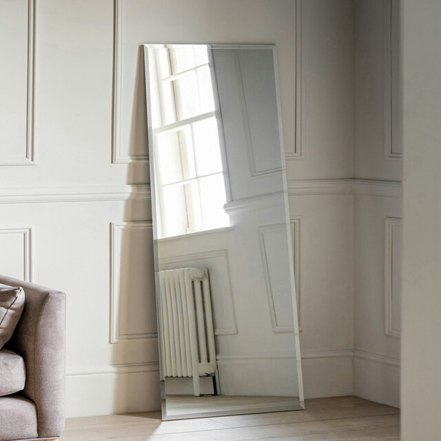 Rackhams FRAMELESS ALL GLASS Single Bevelled Venetian Wall Mirror - 150cm x 61cm - Clear - image 1
