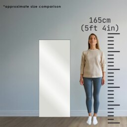 Rackhams FRAMELESS ALL GLASS Single Bevelled Venetian Wall Mirror - 150cm x 61cm - Clear - thumbnail 3