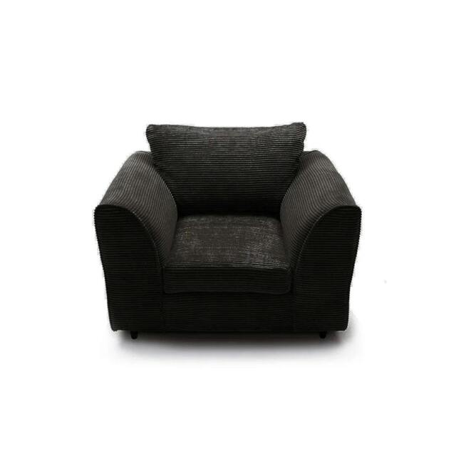 Rackhams Chicago Scatter Back Living Room Furniture Range - Midnight Black - Arm Chair - image 1
