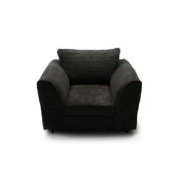 Rackhams Chicago Scatter Back Living Room Furniture Range - Midnight Black - Arm Chair