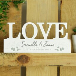 Rackhams Personalised Botanical Wooden Love Ornament - thumbnail 2