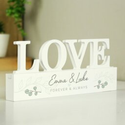 Rackhams Personalised Botanical Wooden Love Ornament