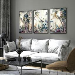 Rackhams Living room wall art decor - set of 3 Chinoiserie wall art prints - A4 8.27 x 11.69 in / 21 x 29.7 cm - Satin Photo paper 280 gsm - Black Frame - thumbnail 3