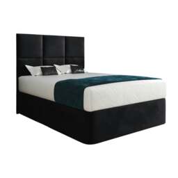 Rackhams Caprio Upholserted Floorstanding Headboard With Divan Bed Frame - Black - Black - Small single - thumbnail 5