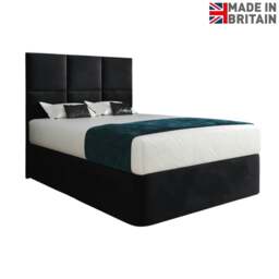 Rackhams Caprio Upholserted Floorstanding Headboard With Divan Bed Frame - Black - Black - Small single - thumbnail 6