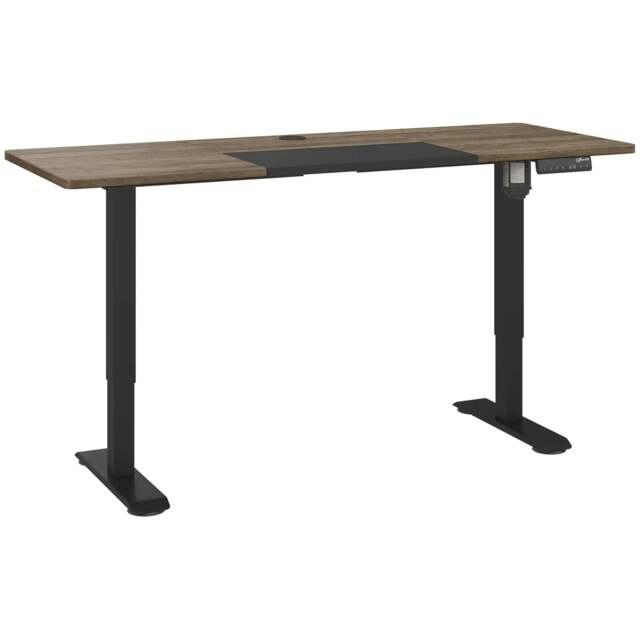 Rackhams 72-116cm Adjustable Electric Standing Desk, with LED Display - Black - Black - image 1