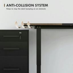 Rackhams 72-116cm Adjustable Electric Standing Desk, with LED Display - Black - Black - thumbnail 6