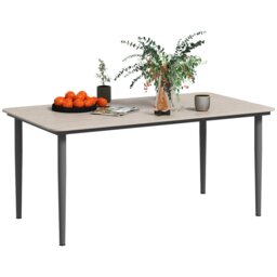 Rackhams Garden Table with Rust Resistant Metal Frame, Light Grey - Light Grey - Metal, Wood plastic composite - 160L x 90W x 74H cm - thumbnail 2