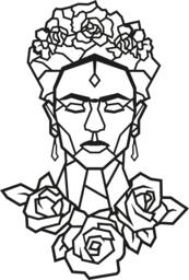 Rackhams Modern Frida Metal Art Wall Home Decorative Ornament, Black - Metal - Black - thumbnail 3