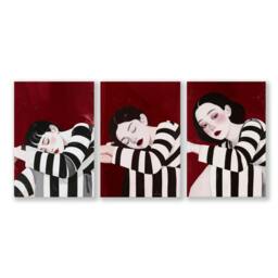 Rackhams Gallery Walls Living Room - Set of 3 Boho Women Wall art Prints - 16 x 22 inches / 40.65 cm x 56 cm - Polyester Canvas 260 gsm - Canvas wrapped - thumbnail 1