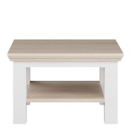 Rackhams Pontypool Small Coffee Table with Shelf in White and Riva Oak - 43.4 x 70 x 70 cm - 1 - Wood - thumbnail 3