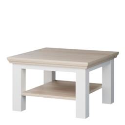 Rackhams Pontypool Small Coffee Table with Shelf in White and Riva Oak - 43.4 x 70 x 70 cm - 1 - Wood - thumbnail 4