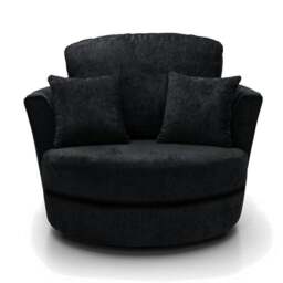 Rackhams Monaco Chenille Fabric Swivel Chair - Grey - thumbnail 4