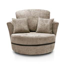 Rackhams Monaco Chenille Fabric Swivel Chair - Grey - thumbnail 3
