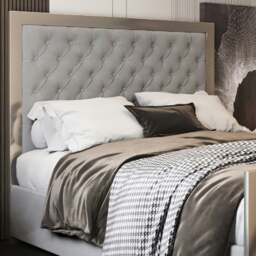Rackhams Maddison Upholstered Soft Velvet Metal Bed Frame - Grey - Grey - Small double - thumbnail 2