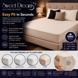 Rackhams Luxury Fleece Electric Blanket King Size, Machine Washable Underblanket, Digital Control, Overheat Protection - thumbnail 3