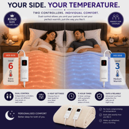 Rackhams Luxury Fleece Electric Blanket King Size, Machine Washable Underblanket, Digital Control, Overheat Protection - thumbnail 4