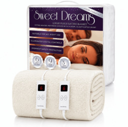 Rackhams Luxury Fleece Electric Blanket King Size, Machine Washable Underblanket, Digital Control, Overheat Protection