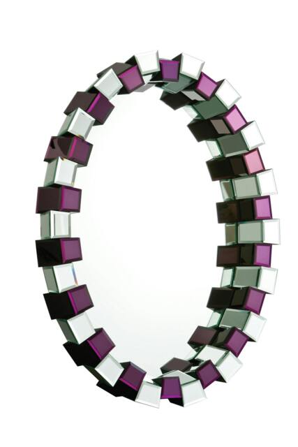 Rackhams Carlotta Purple Mirrored Glass Wall Mirror