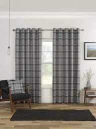 "Rackhams Carnoustie Checked Eyelet Blackout Curtains - Red - 66 x 54""" - thumbnail 2