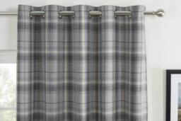 "Rackhams Carnoustie Checked Eyelet Blackout Curtains - Red - 66 x 54""" - thumbnail 3