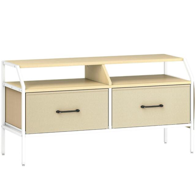 Rackhams Industrial-Style TV Stand Cabinet - Natural Wood Finish