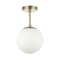 Rackhams Traditional Glass Globe IP44 Bathroom Ceiling Light Fixture in Antique Brass - thumbnail 2